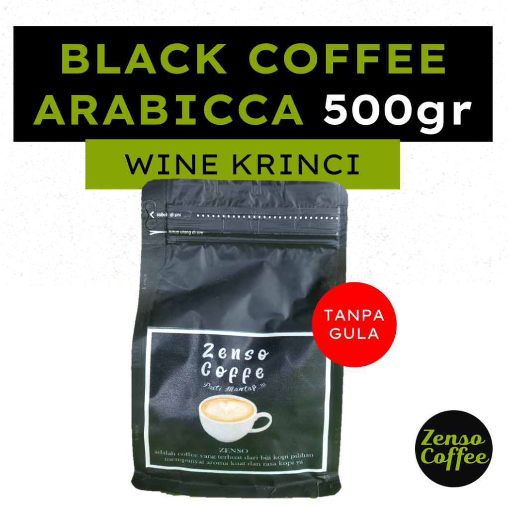 

Zenso Black Coffee Arabicca Wine Krinci 500gr