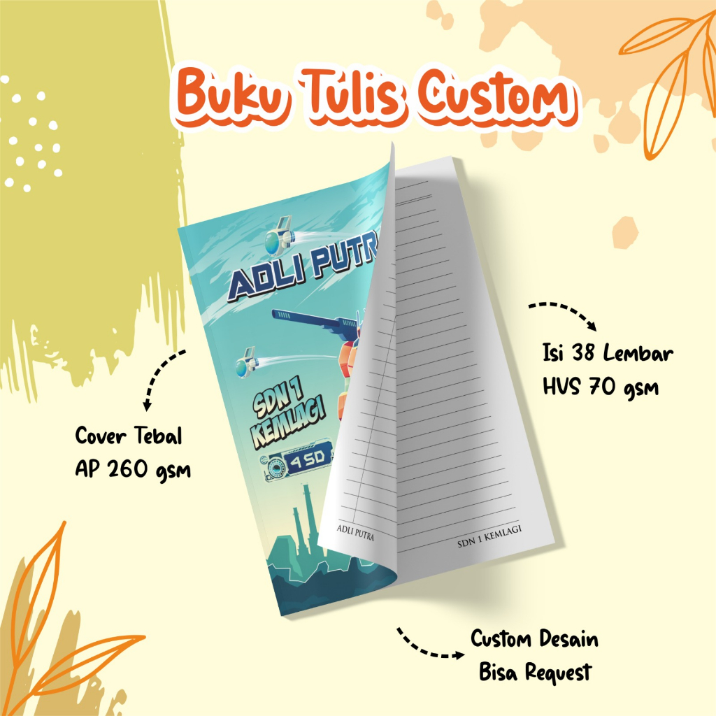 BUKU TULIS ANAK - BUKU TULIS UNIK FULL CUSTOM