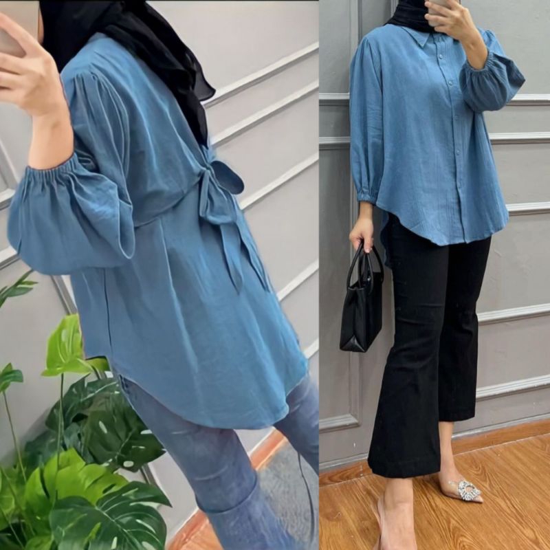 DESTIA BLOUSE LINEN PREMIUM