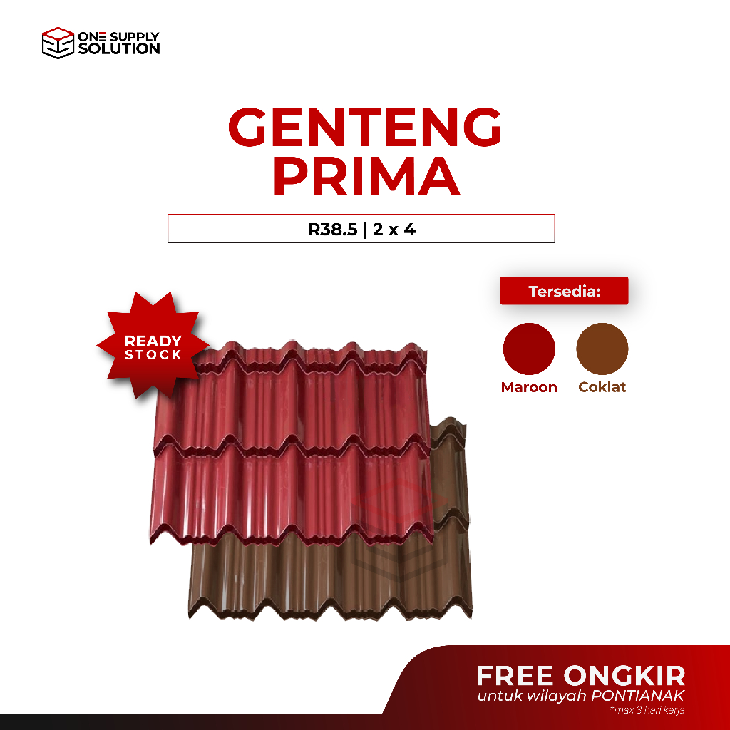 Genteng Metal Prima R38,5 [Maroon/ Cokelat]