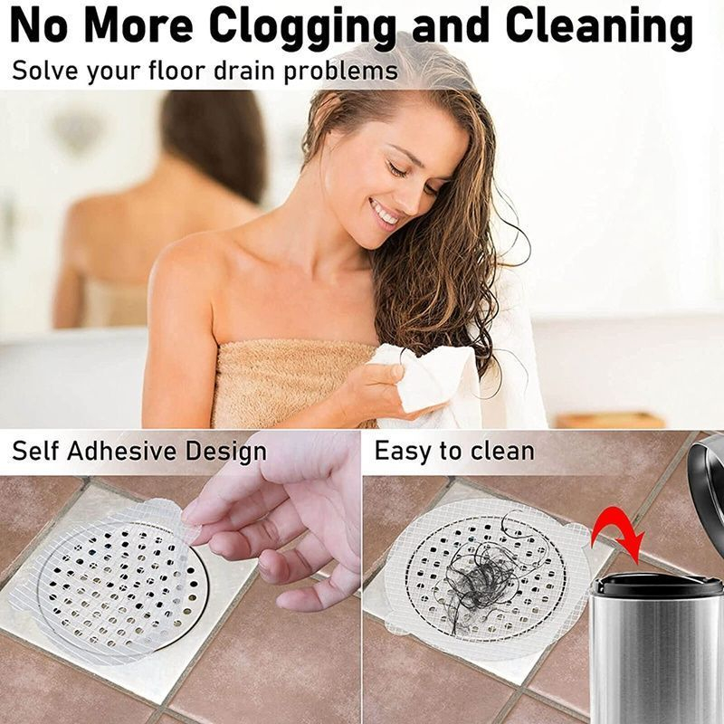 Saringan Rambut Kamar Mandi 30pcs Stiker Saringan Rambut Disposable Hair Catcher Shower Drain Cover