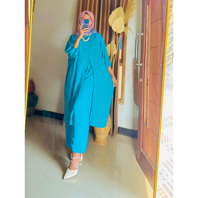 Oneset Mecca / Oneset Tunik / Oneset Long Tunik Oversize Crinkle Airflow