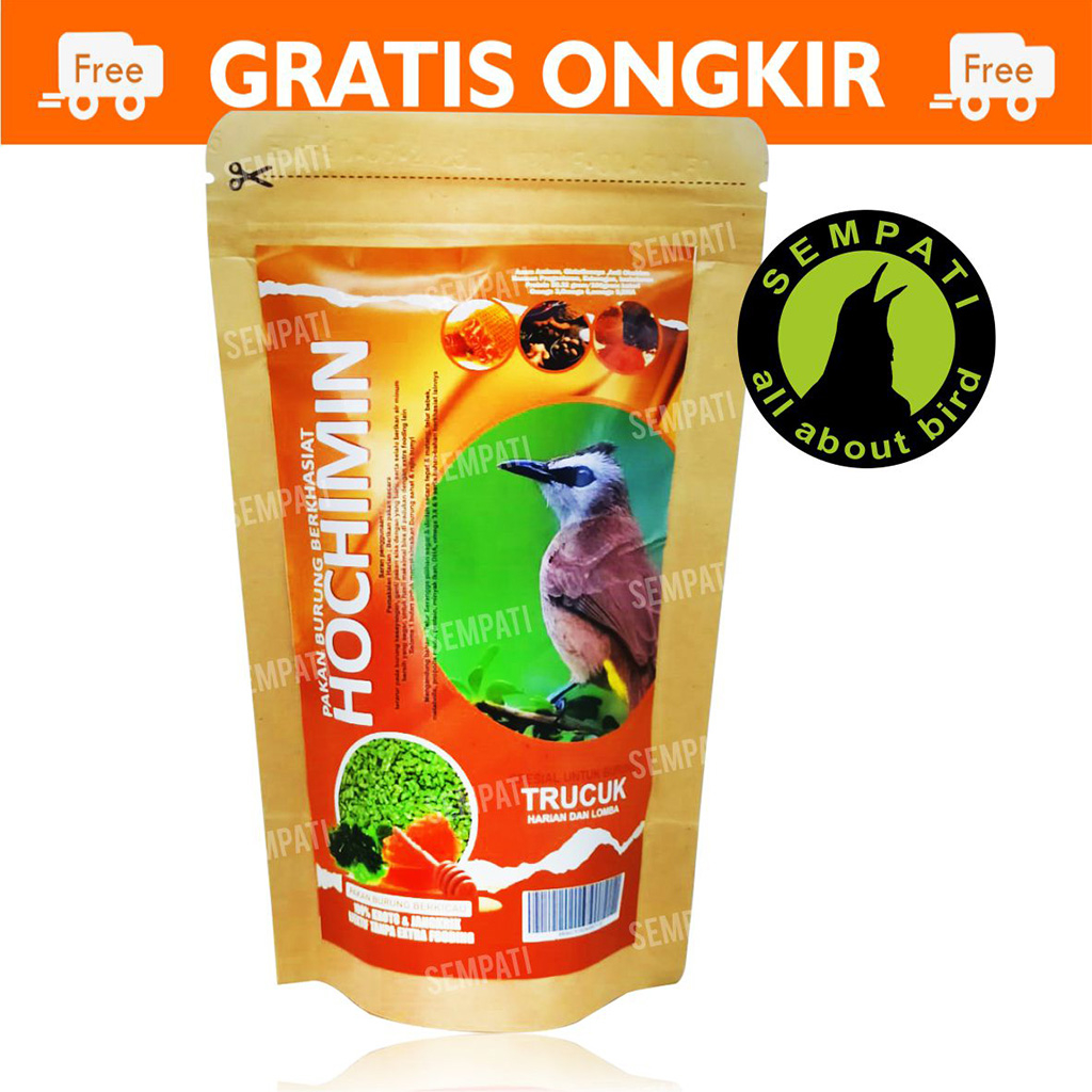 Hochimin 250gr Pakan Burung Berkhasiat Pakan Harian Lomba Spesial Burung Trucuk Trucukan Cucak Cica Pakan Burung Gacor Extra Mealworm Seeweed