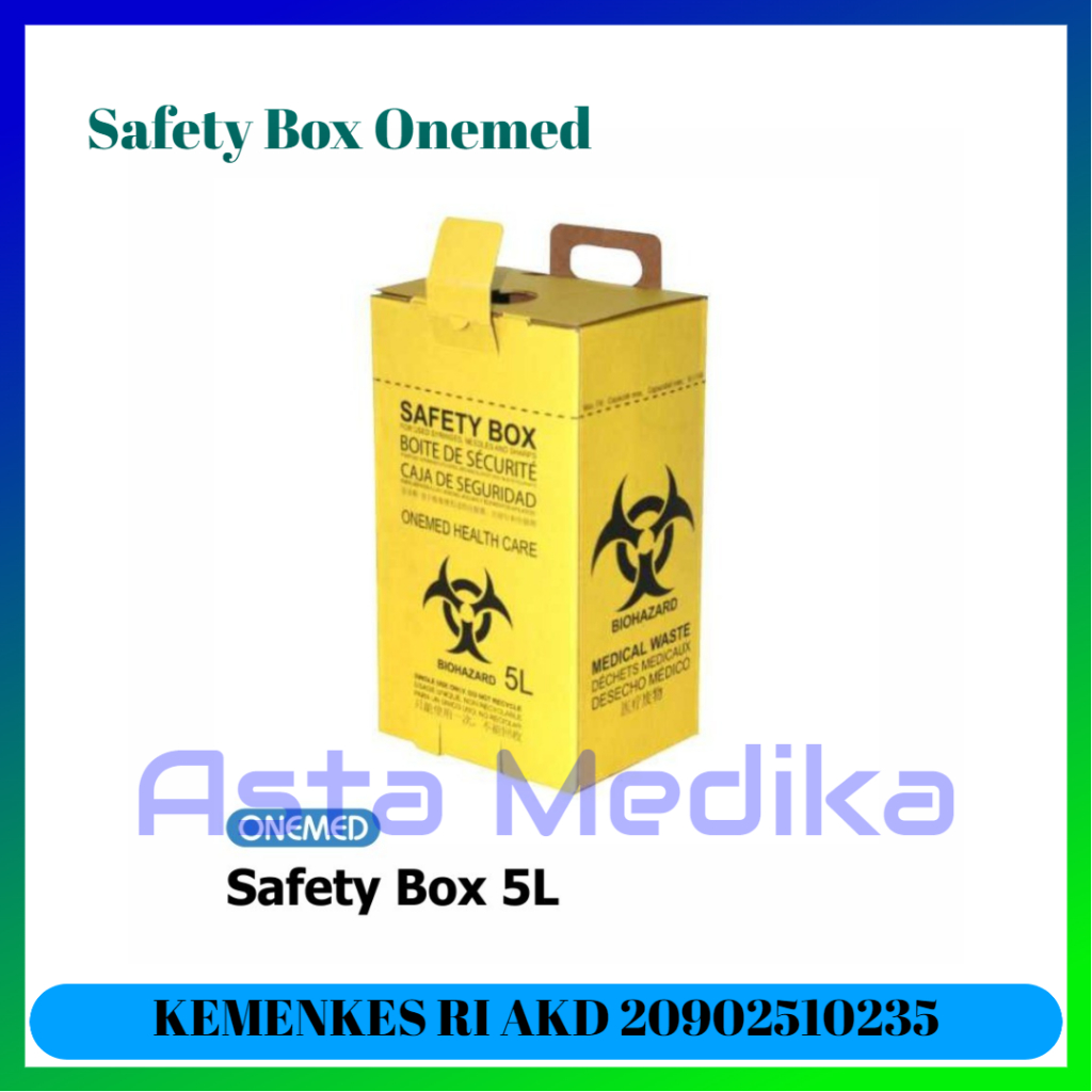 Safety Box 5 Liter Biohazard Onemed, Kotak Limbah Medis Infeksius Disposable