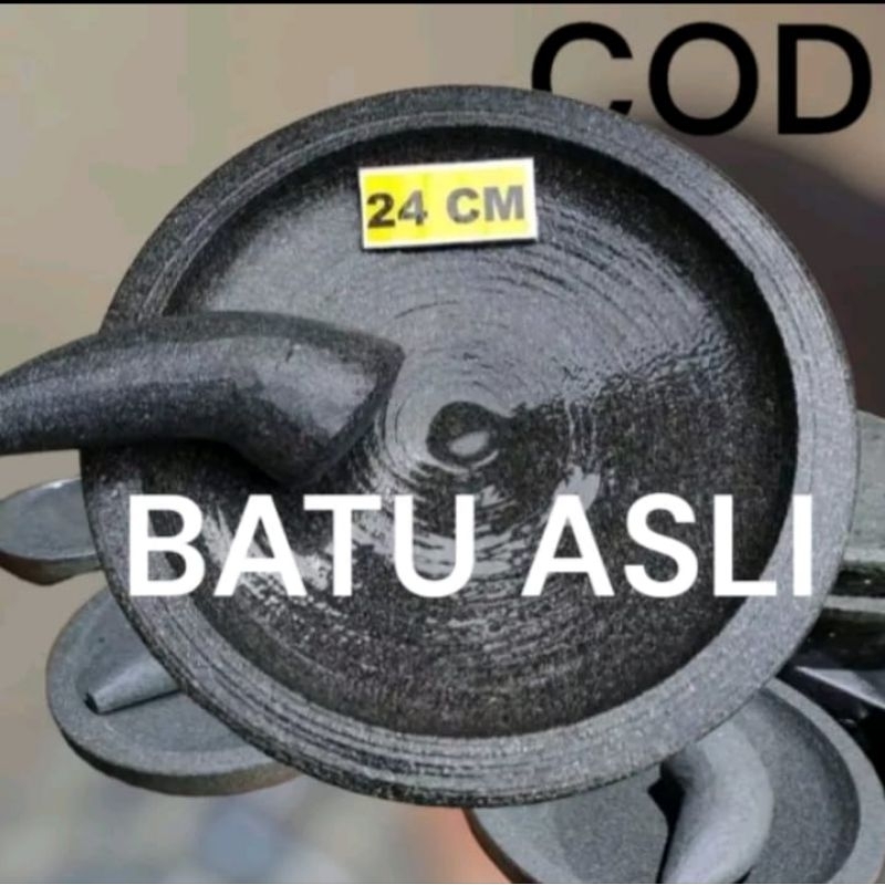 COBEK BATU ASLI BATU GUNUNG 24 CM FREE ULEKAN