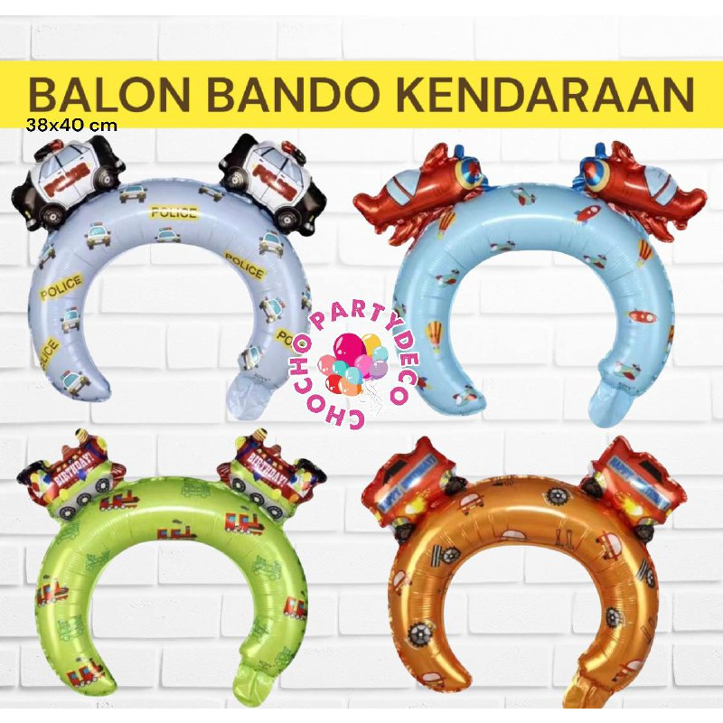 Balon Bando KENDARAAN / Balon Foil Mobil Polisi Pesawat Terbang Kereta Api Bis Sekolah