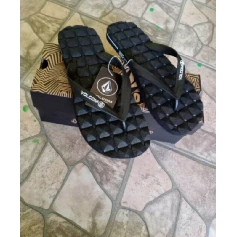 sandal jepit casual volcom sandal recliner terbaru pria distro tali embos