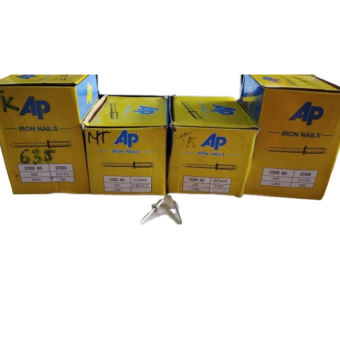 Paku rivet/Paku tembak segala ukuran 1 kotak