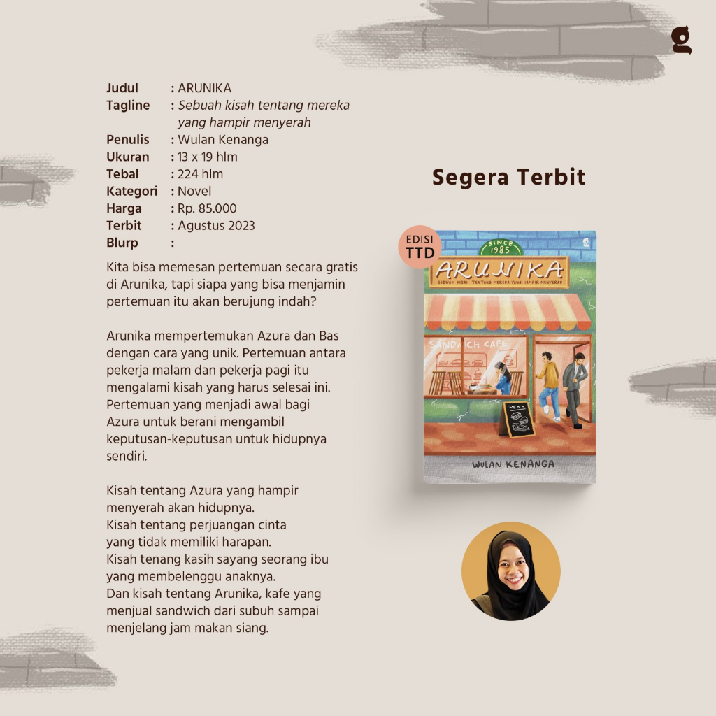 [ Promo ] Pre Order - Buku Novel - ARUNIKA By Wulan Kenanga - Bumi Fiksi