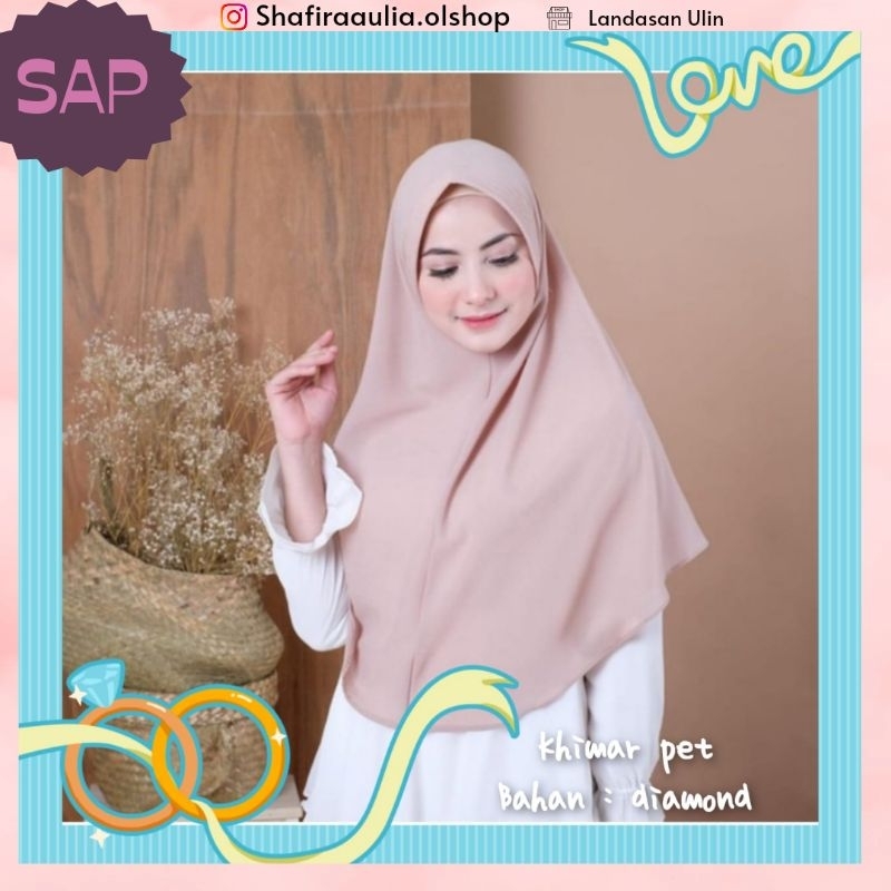 {SAP•HIJAB} SALE promo khimar pet instan diamond / khimar pet list renda wolfis / khimar pet jersey