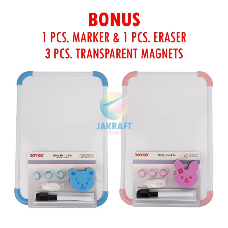 

(1 Set) Papan Tulis Magnetic Gantung F4 JOYKO WBS-160CO + Bonus Spidol Whiteboard Magnet White Board Eraser