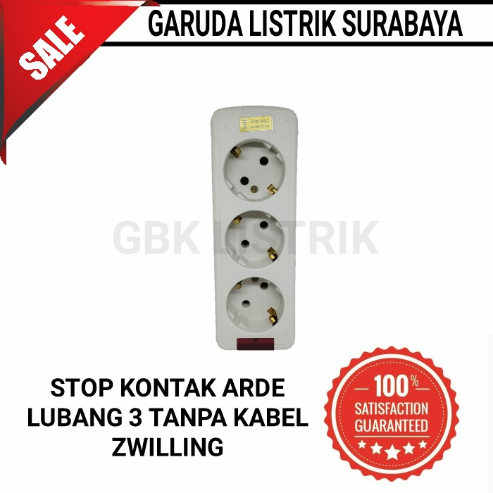 STOP KONTAK ARDE LUBANG 3 ZWILLING TANPA KABEL