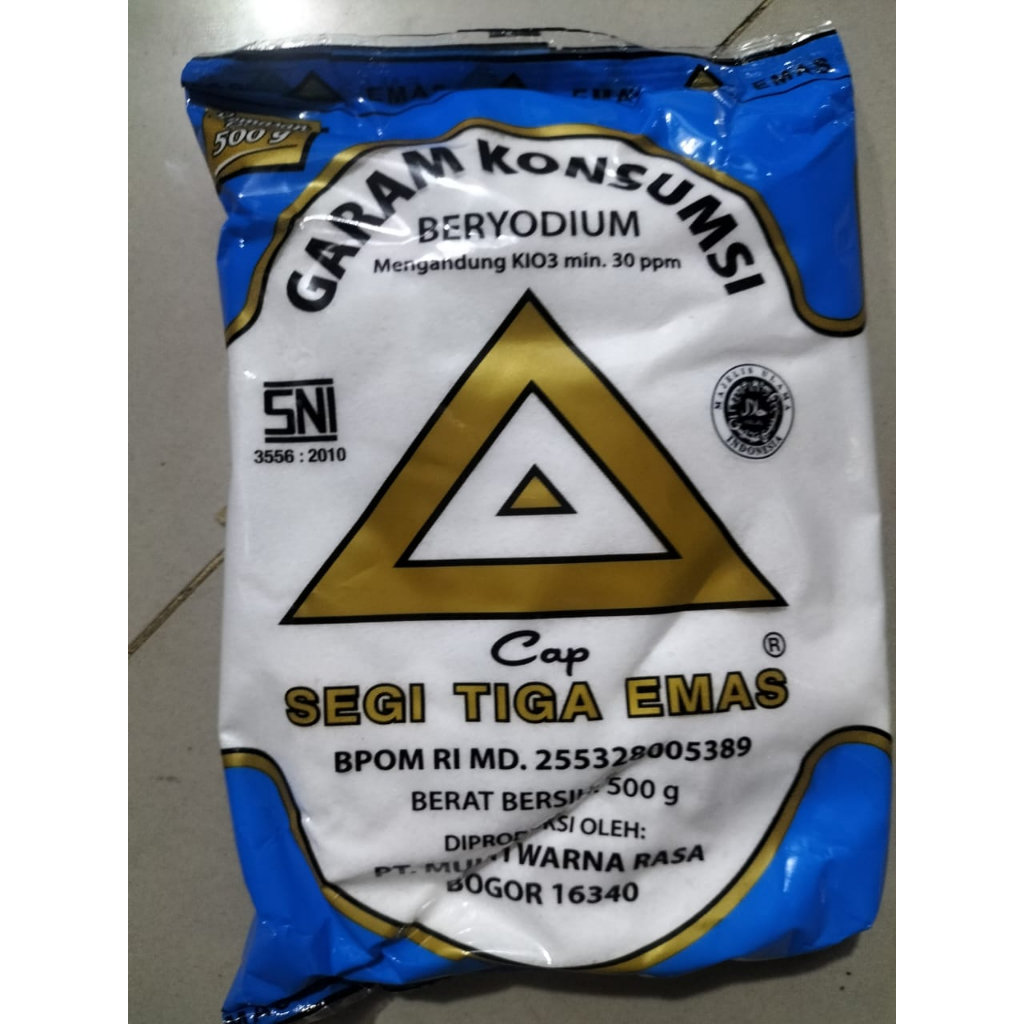 

GARAM DAPUR BERYODIUM Cap Segitiga Emas 500 gram