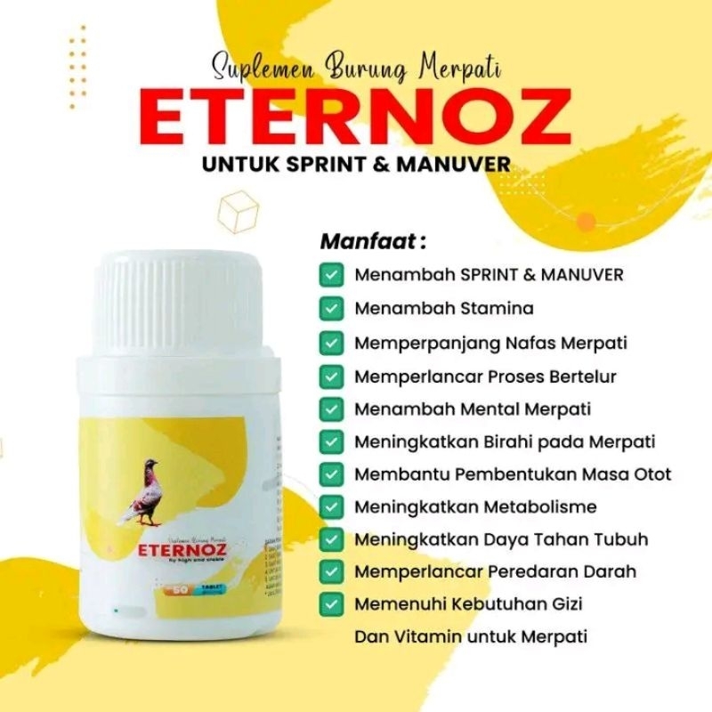 ETERNOZ KUNING Jamu merpati menambah sprint dan manuver