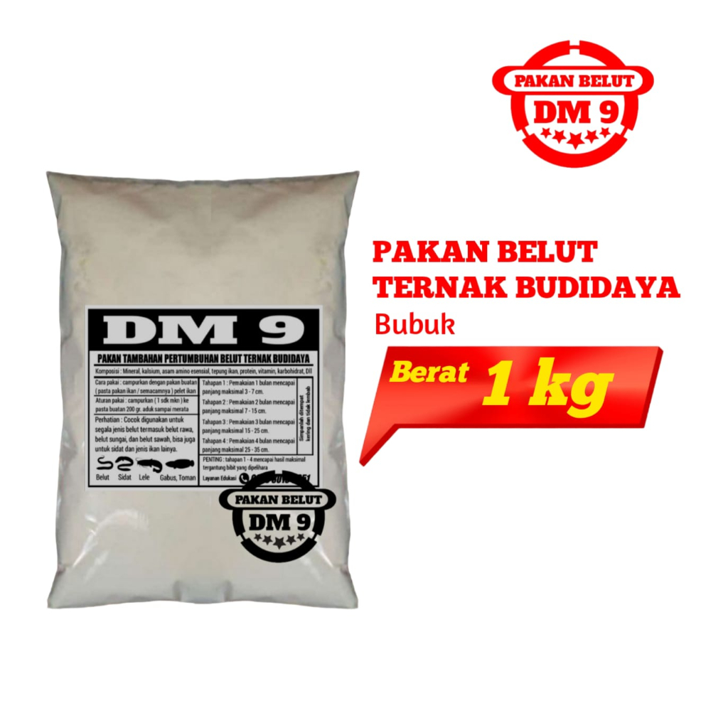 pakan belut ternak full protein DM 9