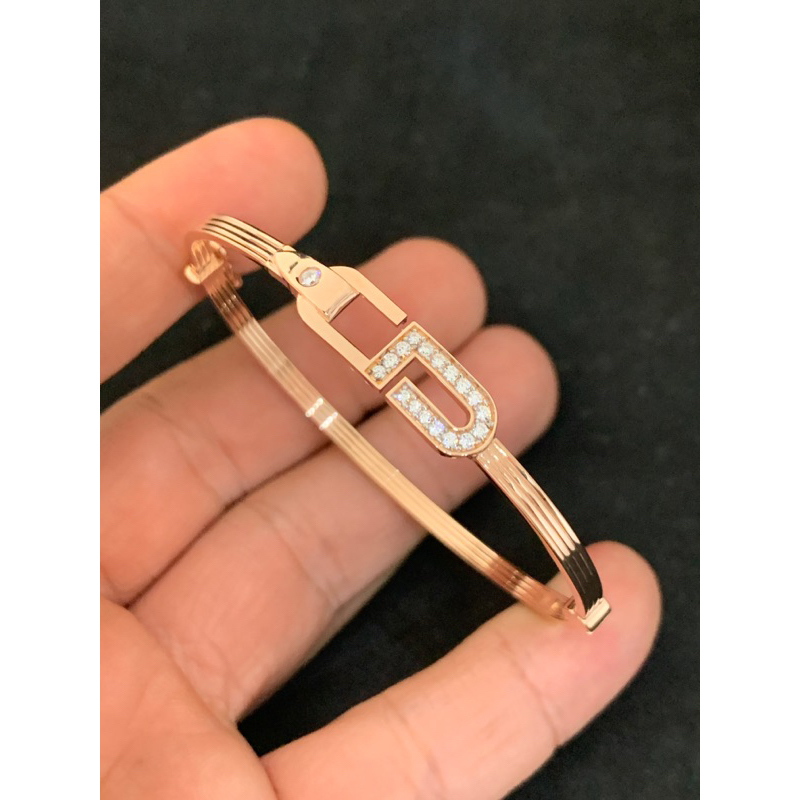 gelang emas asli kadar 750 model Cd rose gold