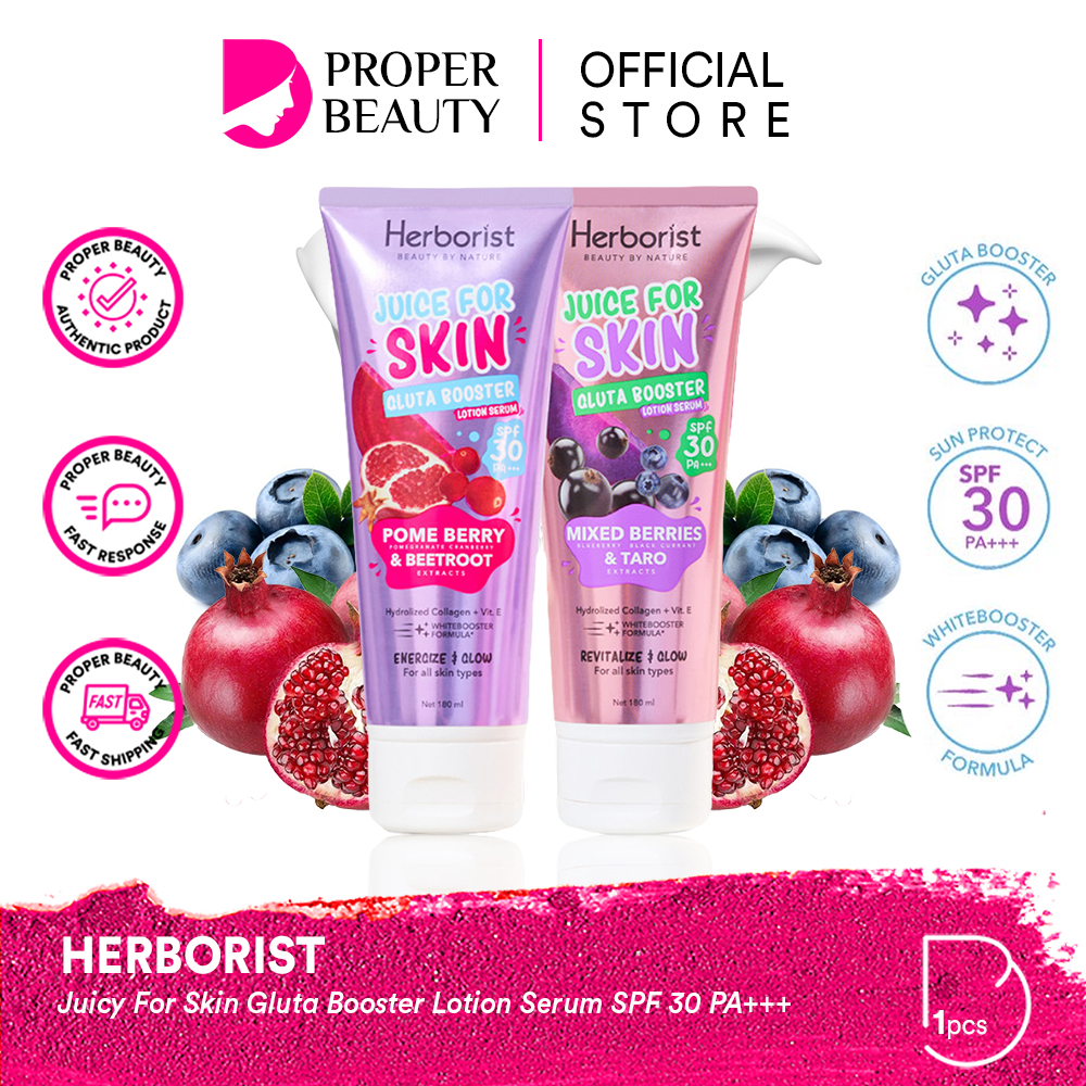 HERBORIST Juice For Skin Gluta Booster Lotion Serum SPF 30 PA+++ Indonesia / Pome Berry & Beetroot /