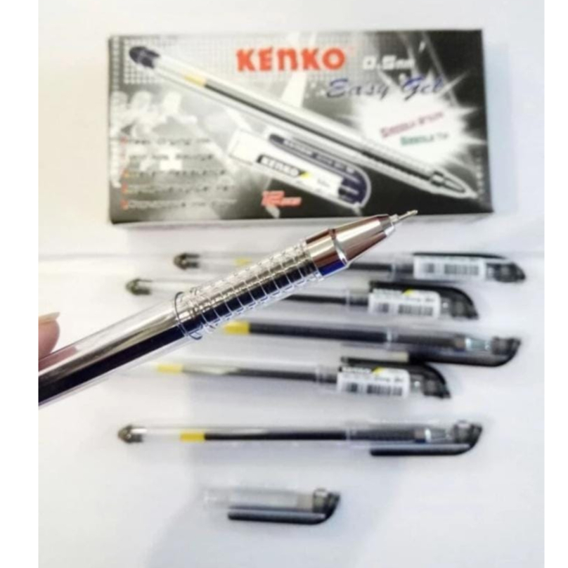 

Pena Tulis KENKO Easy Gel 0.5mm Per Pak isi (12 Pcs) - Black Colour