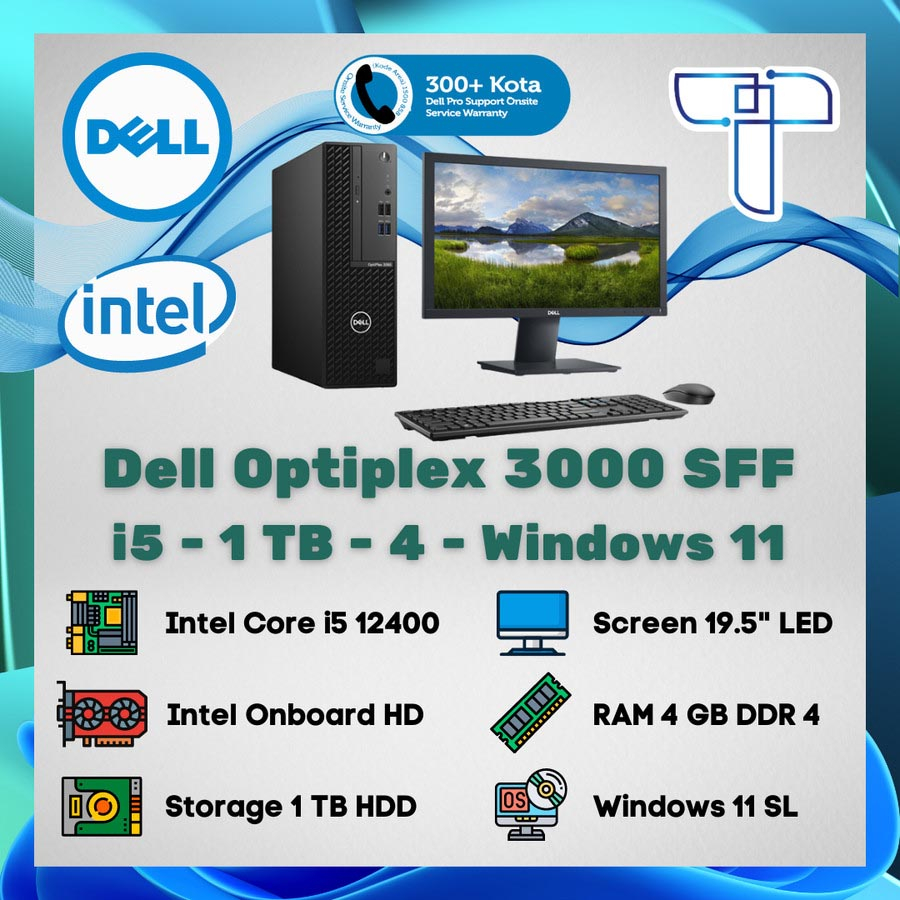Dell Optiplex 3000 SFF Desktop PC - i5 - 1 TB - 4 GB - Windows 11