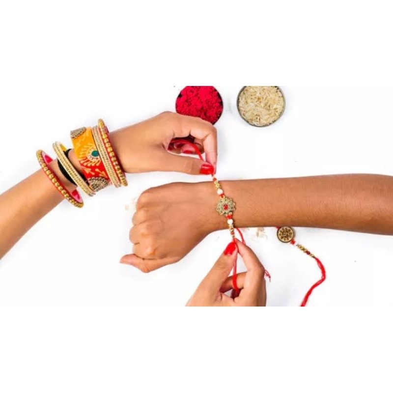 Gelang Rakhi Kundhan Raksha Bandhan asli india