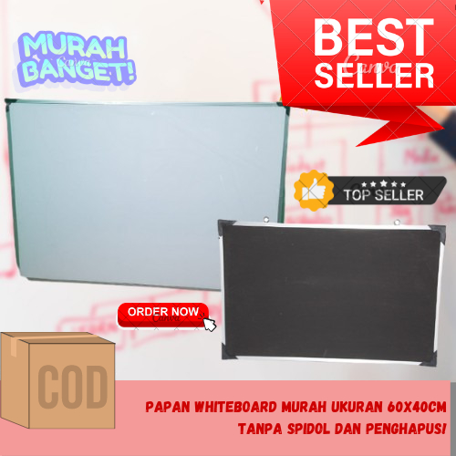 

UKURAN 40X60 TANPA SPIDOL&PENGHAPUS PAPAN TULIS WHITEBOARD