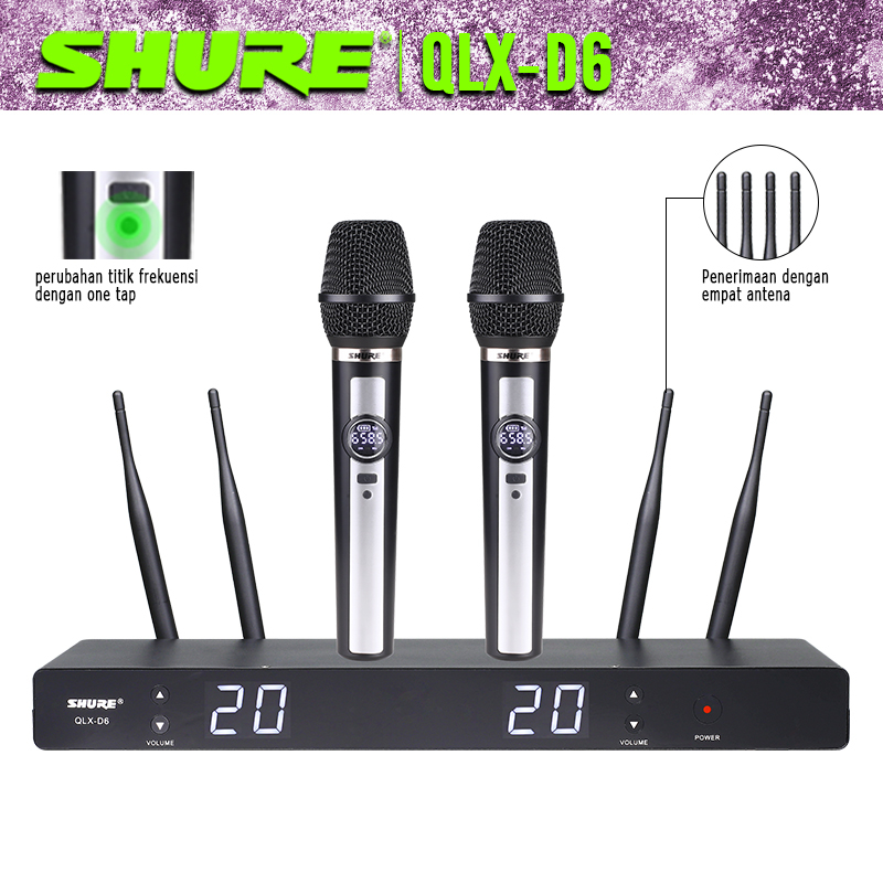 mic wireless QLX-D6,mic wireless,mic karaoke,wireless mikrofon,mik wireless,mik karaoke,wireless mic