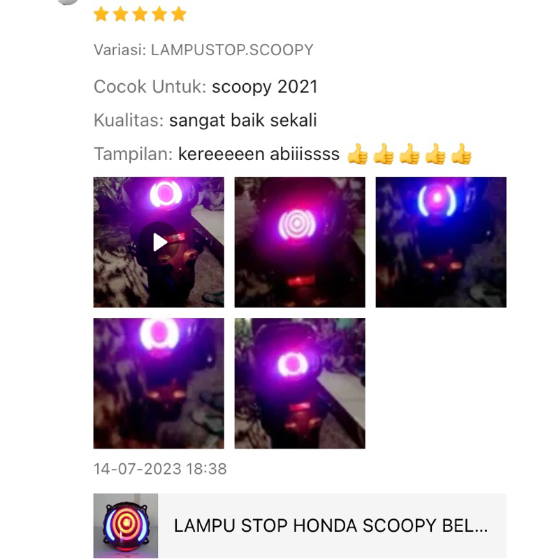 LAMPU STOP HONDA SCOOPY BELAKANG 3 IN 1 STOPLAMP X-CASE PLUS SEN LED T-5564 T 5564 2020 2021 2022 2023