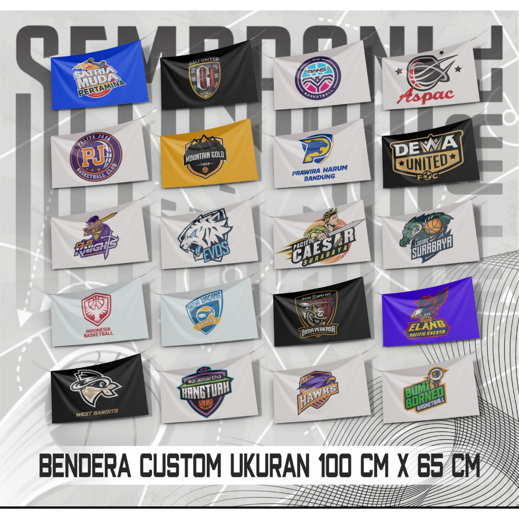 BENDERA CUSTOM FULLPRINTING (BISA REQUEST DESAIN LOGO)