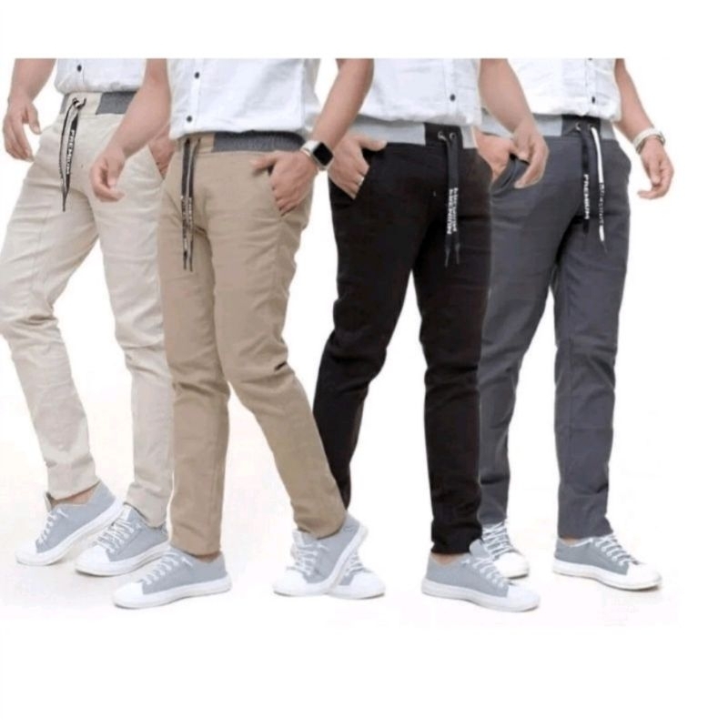 CELANA CHINO PANJANG RIP KOLOR PINGGANG KARET/CELANA CHINO PANJANG PINGGANG KARET PREMIUM/CELANA PIN
