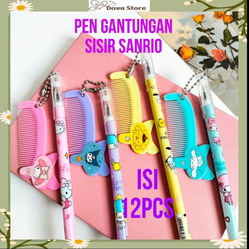 

SELUSIN PULPENNGANTUNGAN SISIR SANRIO PEN GANTUNGAN KARAKTER SANRIO ISI 12PCS