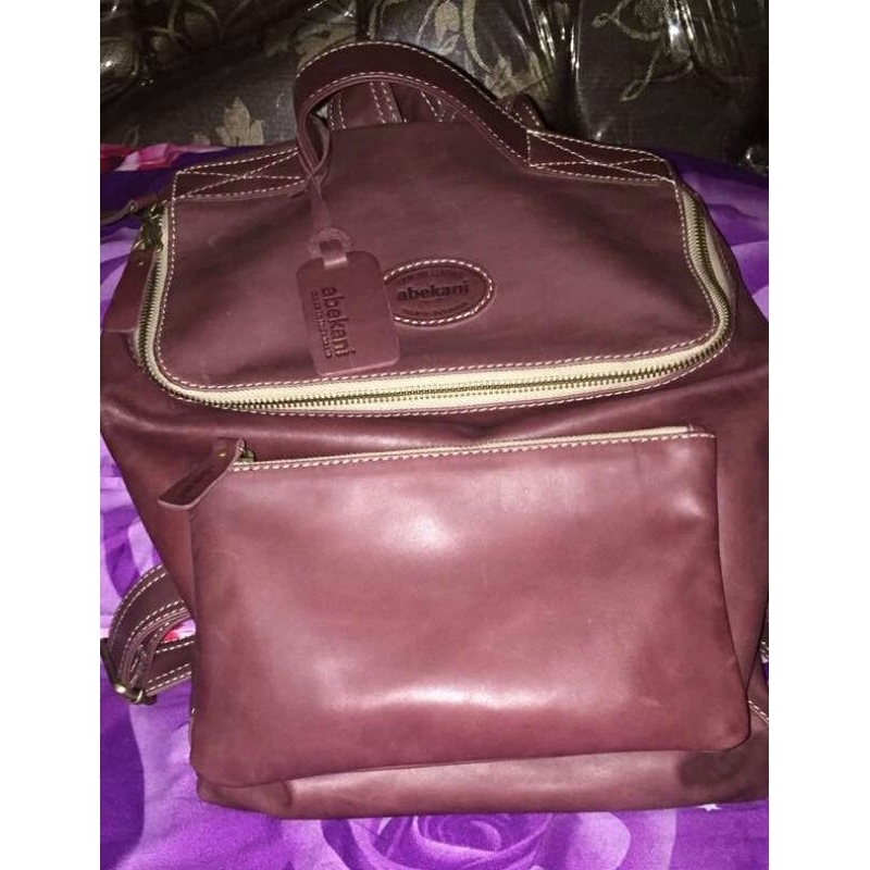 tas abekani back pack BP05 warna berry