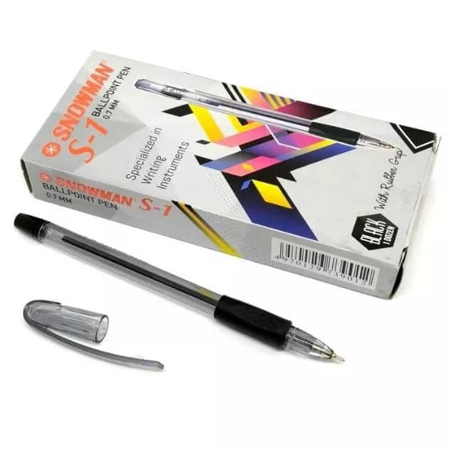 

Pulpen Pena Ballpoint Snowman S-1 Semi Gel Grip / Standart AE7 Warna Hitam 0.7mm