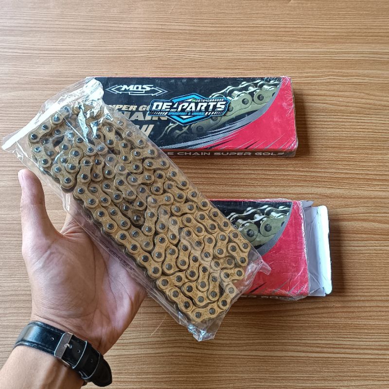Rantai Rante Import MOS 428 Gold Emas Panjang 130L Universal Semua Motor/Bukan Gorilla SSS/ Cb Gl Mp