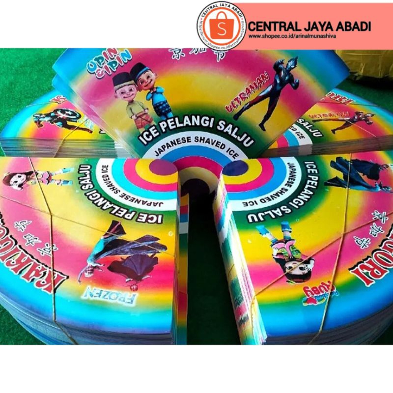 

500 LEMBAR KERTAS ES SALJU VIRAL | BUNGKUS KERTAS ES PELANGI PRODUK TERBARU | KEMASAN ES KAKIGORI BAHAN IVORY PUTIH HIGH QUALITY | CONTONG ES SERUT | ARINA SHIVA GROUP 262