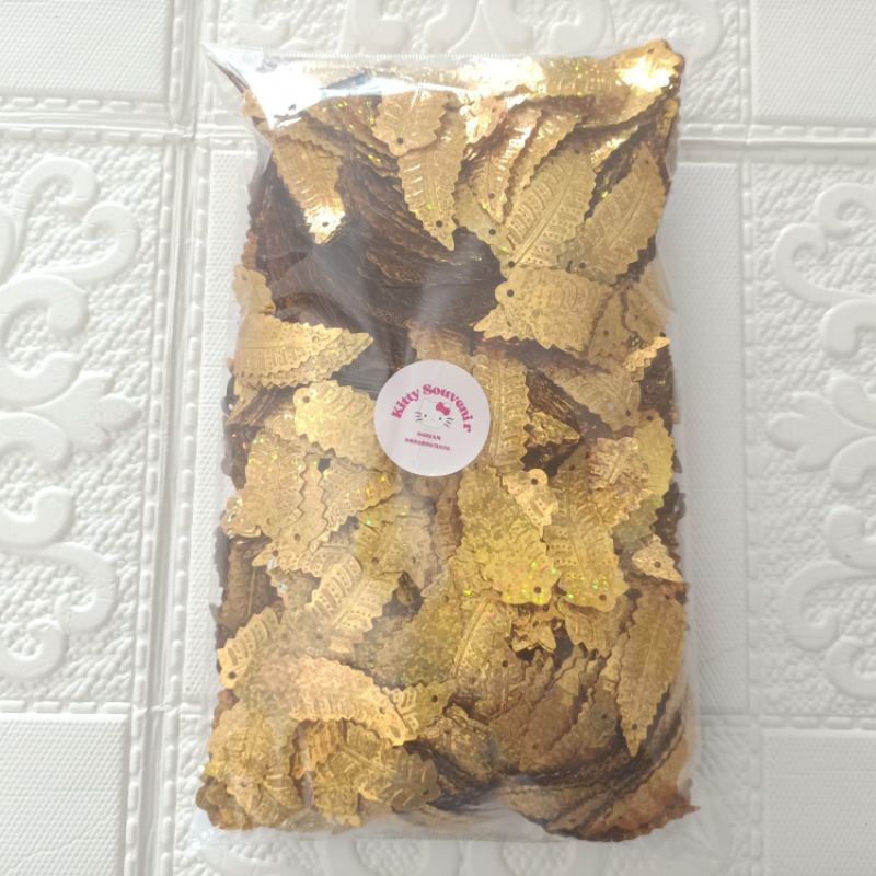 Manik Payet DAUN Pisang Emas Daun Pisang Daun Besar 1,5 x 4,5 cm 200 gr