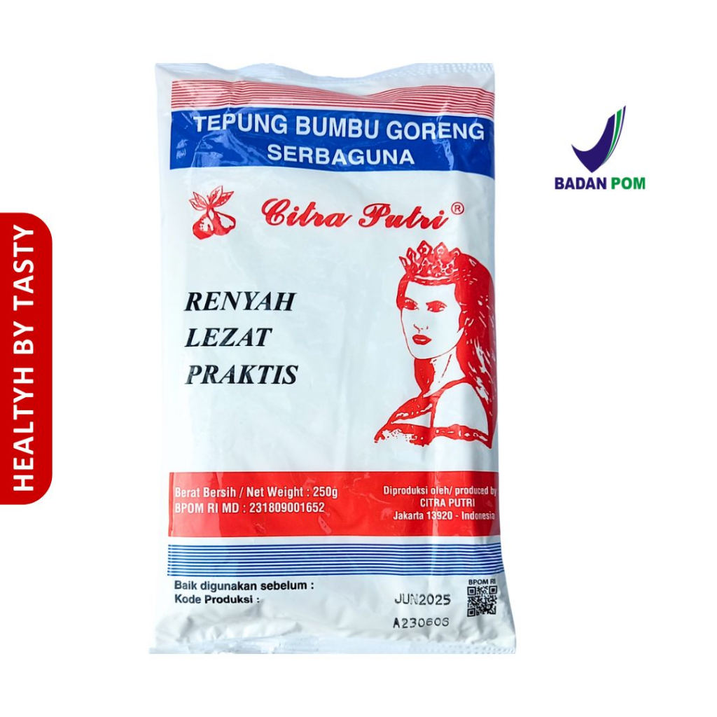 

Tepung Citra Putri 250gr halal / Tepung Bumbu Goreng Ayam Serbaguna Tepung Goreng