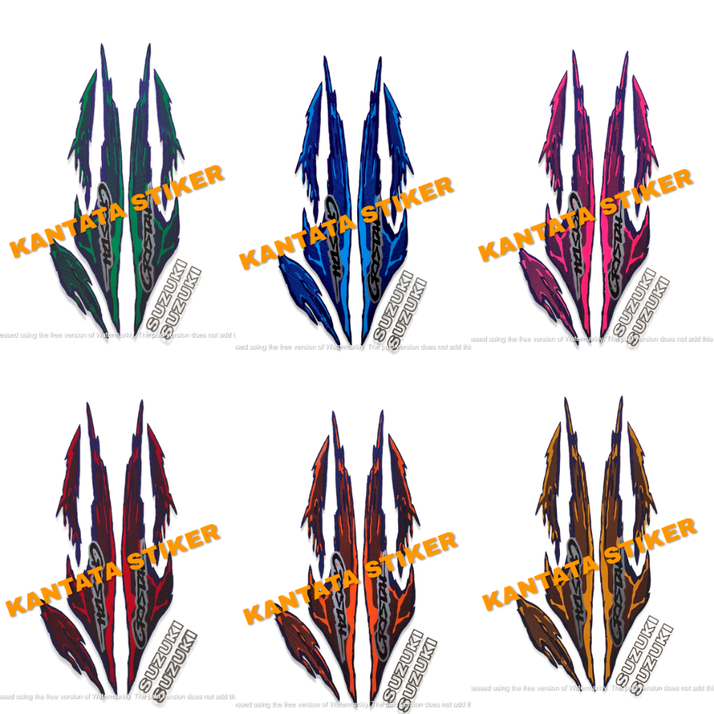 STIKER STRIPING LIS LES BODY MOTOR SUZUKI CRYSTAL TUNE STRIPING MOTOR CRYSTAL STANDAR FULL SET