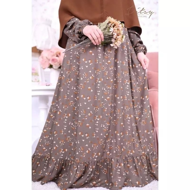 Ditsy Nightgown Dress Maleia Ashgrey Edisi July Juli 2023 Size L dan XL