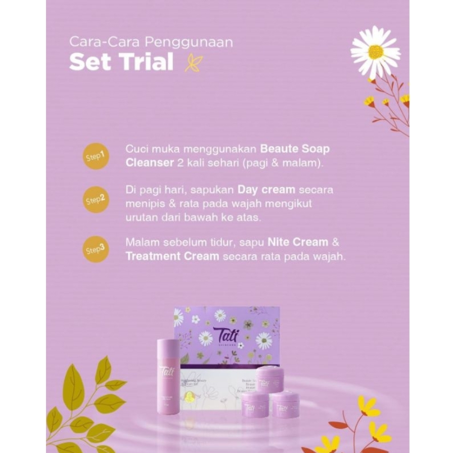 ORI TERLARIS PAKET CREAM TATI SKINCARE ORIGINAL / TATI SET ISI 4 IN 1 ASLI