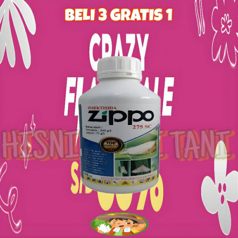 INSEKTISIDA ZIPPO 275 SC 1Liter/BAHAN AKTIF PERMETRIN DAN ASEFAT/Obat Hama Pada Tumbuhan