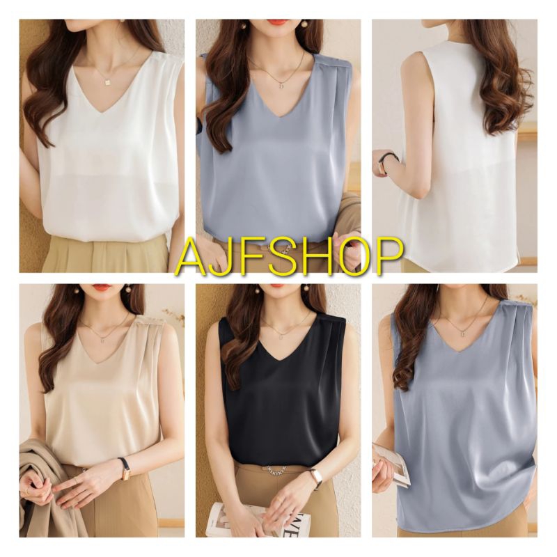 inner tanpa lengan dalaman blazer wanita blouse atasan