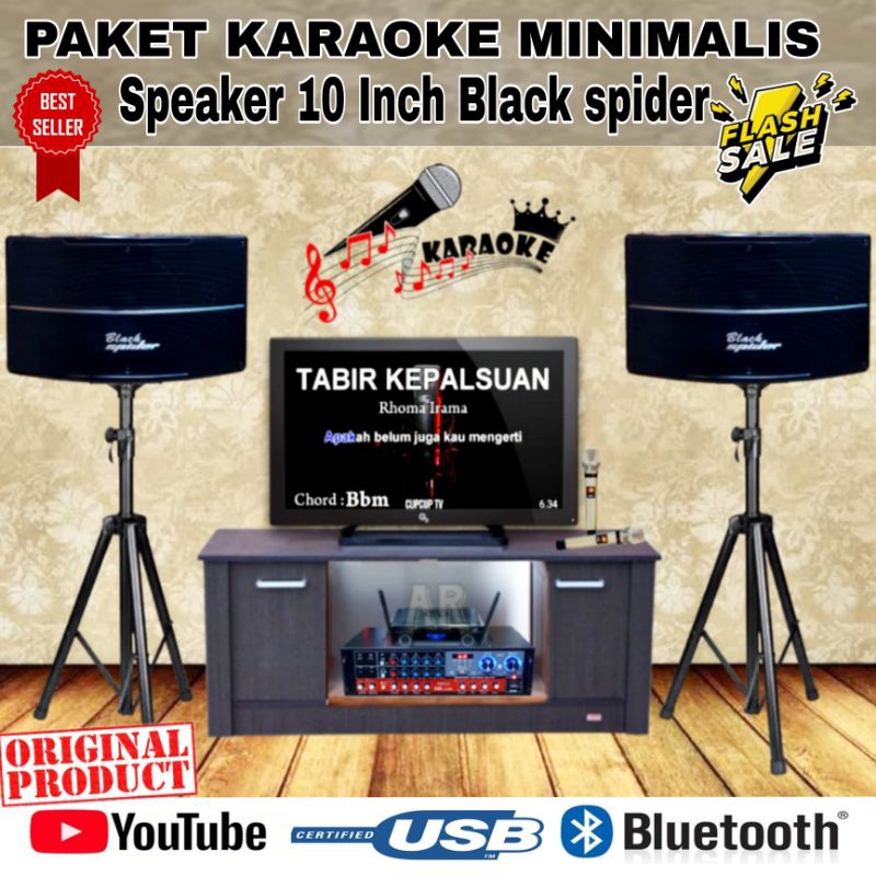 PAKET SPEAKER KARAOKE BLACK SPIDER 10 INCH