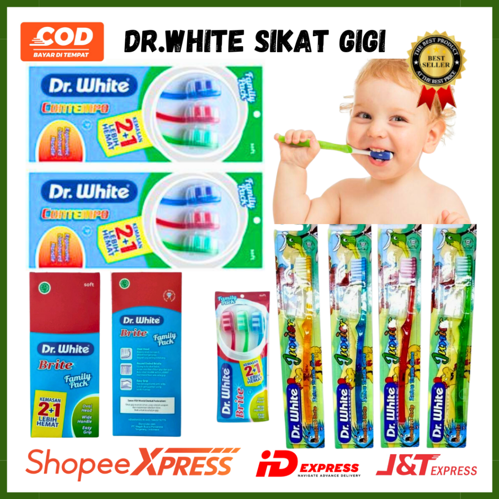 Sikat Gigi Dewasa Sikat Gigi Dr White Junior Satu Pcs Dan Sikat Gigi Dr White Paket Hemat Dewasa