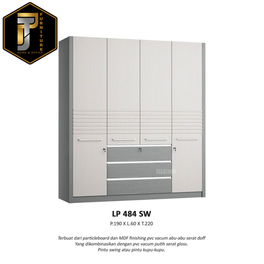 Siantano Lemari Pakaian - Lemari Baju LP 484 SW Murah Pontianak