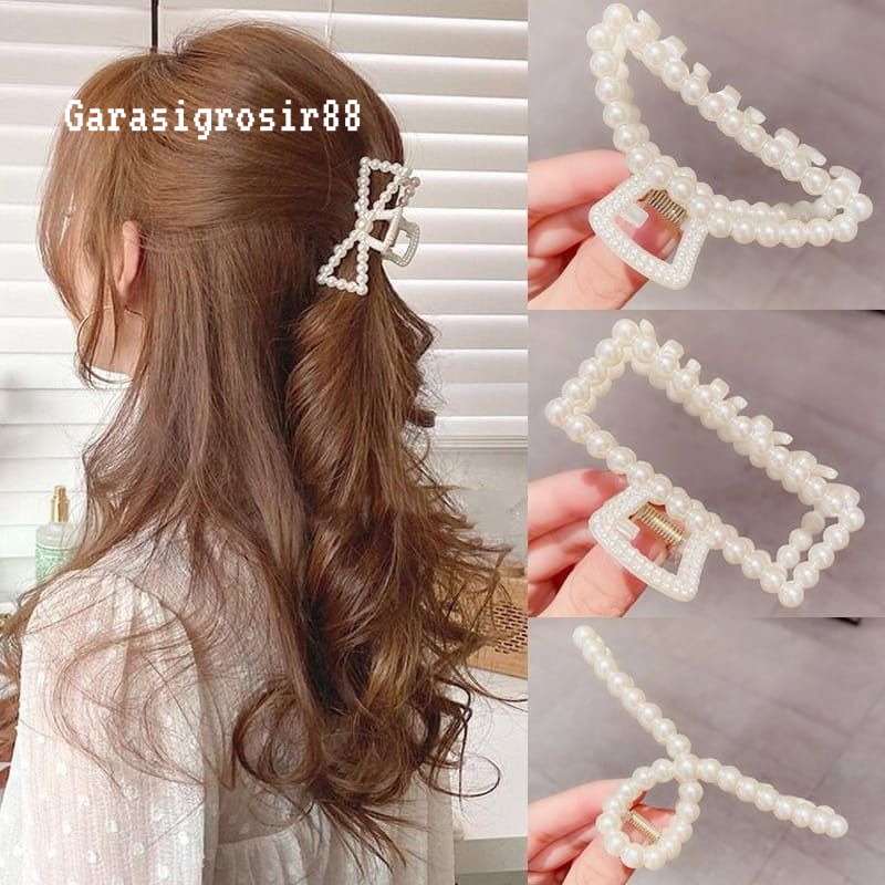 Jedai mutiara Jeslyn Korean Mutiara Acrylic Hair Claw Clip girl Women Fashion