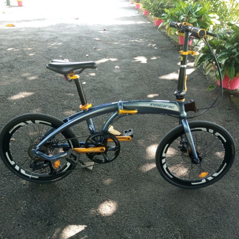 sepeda lipat pasific noris 2.3 frame aloy speed 8 ukuran 20