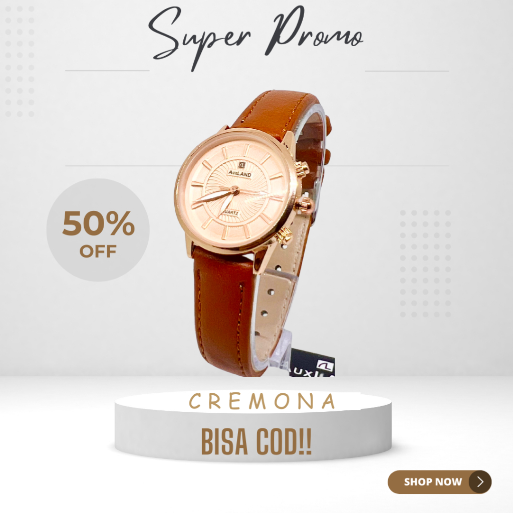 AUXLAND Jam Tangan Kulit Fashion Couple Simple Analog Mewah Elegan