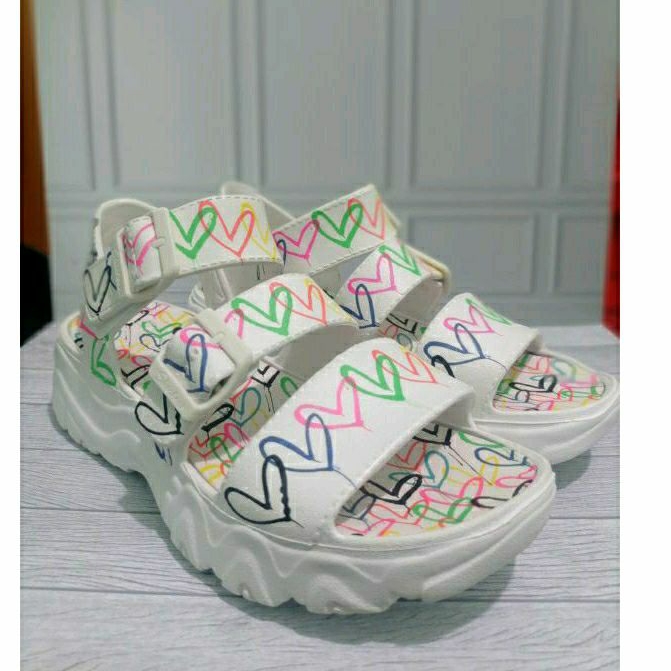 Sandal Skechers D'Lites 2.0 Heart You Wanita Original