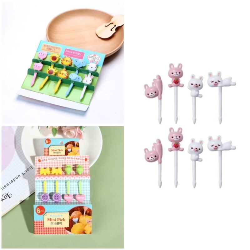 (Ready) Tusukan Bento Anak/ Tusukan bento animal/ Tusukan bento Rabbit/ Tusuk bento/ Cetakan Bento