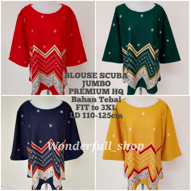BLOUSE SCUBA JUMBO BAJU ATASAN SCUBA PREMIUM JUMBO